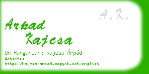 arpad kajcsa business card