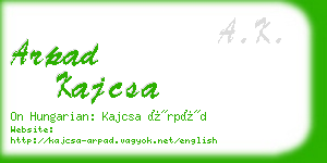 arpad kajcsa business card